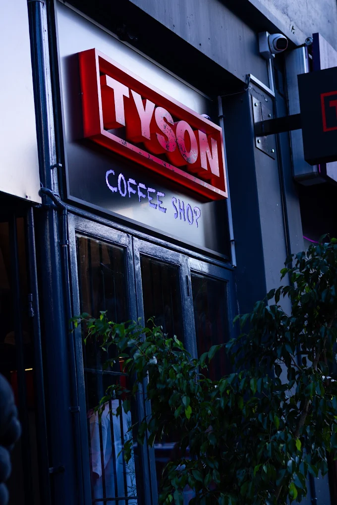 tyson coffee shop exterior logo